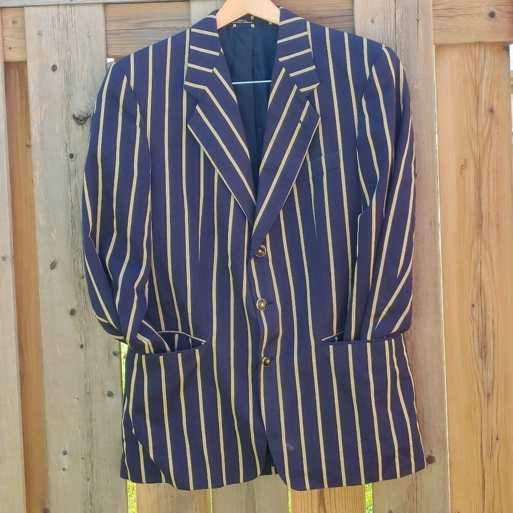 VINTAGE SCABAL BLAZER Suit Jacket BESPOKE Marigold Pin Stripe Western Germany